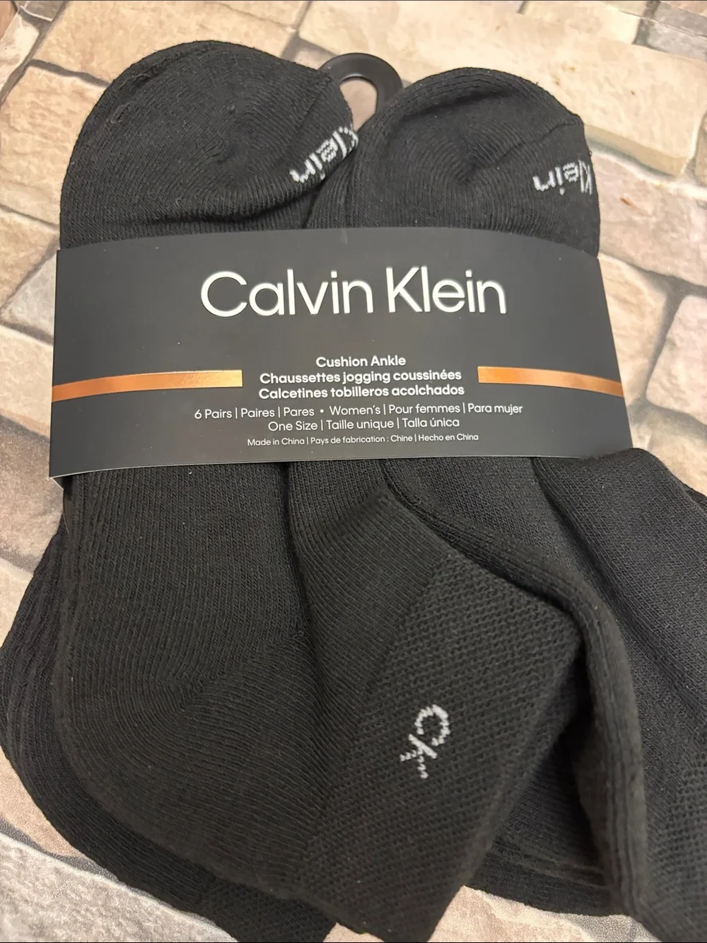Calvin Klein Men’s Black Cushion Ankle Socks - 6 Pack